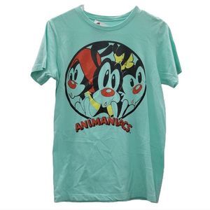 90s Animaniacs Zany Cartoon Circle Men’s Celadon T-shirt‎